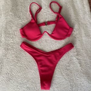 Hot pink KR Swimwear bikini set